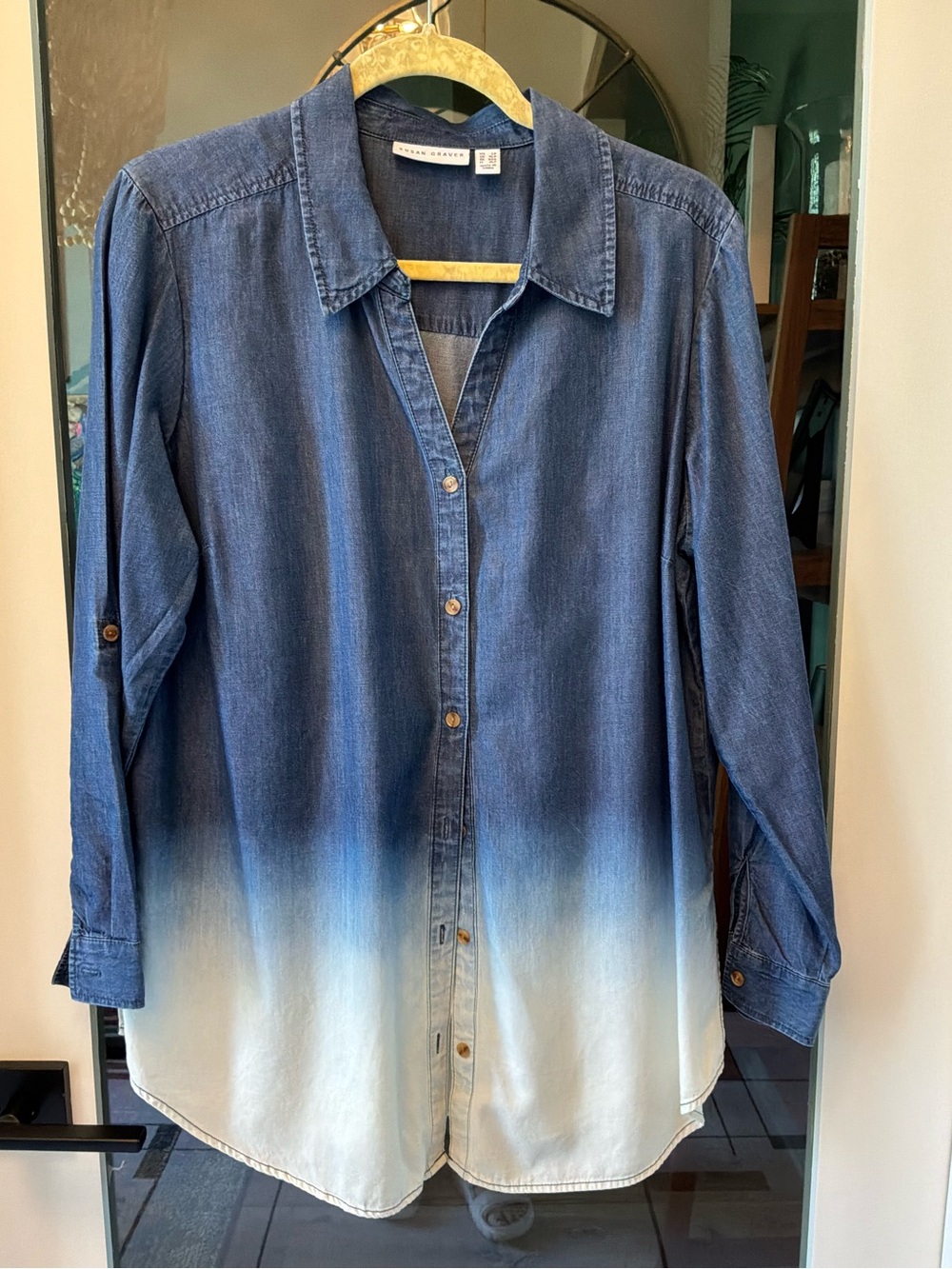 Susan Graver Ombré Denim Lyocell Petite Tunic